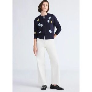 Free Assembly Floral Jacquard Shrunken Cardigan Size Large NWOT